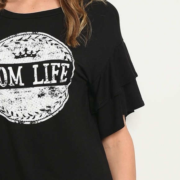 "MOM LIFE" PRINT TOP - Picture 3 of 3